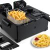 Aigostar Feast 30VDW - Dubbele frituurpan - 2x3 liter - 1800g friet Zwart