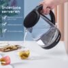 Aigostar Adam 30GOM - Glazen Waterkoker met LED - 1,7L - 360° draaibaar - Blauw LED verlichting - 2200W - Zwart