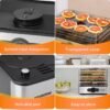 Aigostar Crispy 30INI Voedseldroger - Elektrische Droogautomaat - 5 Laags - 35°C tot 70°C - LCD Display - 99-uurs Timer - RVS/Zwart