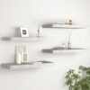 Wandschappen - zwevend 4 st - 60x23,5x3,8 cm - MDF - betongrijs