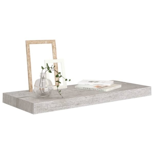 Wandschappen - zwevend 4 st - 60x23,5x3,8 cm - MDF - betongrijs