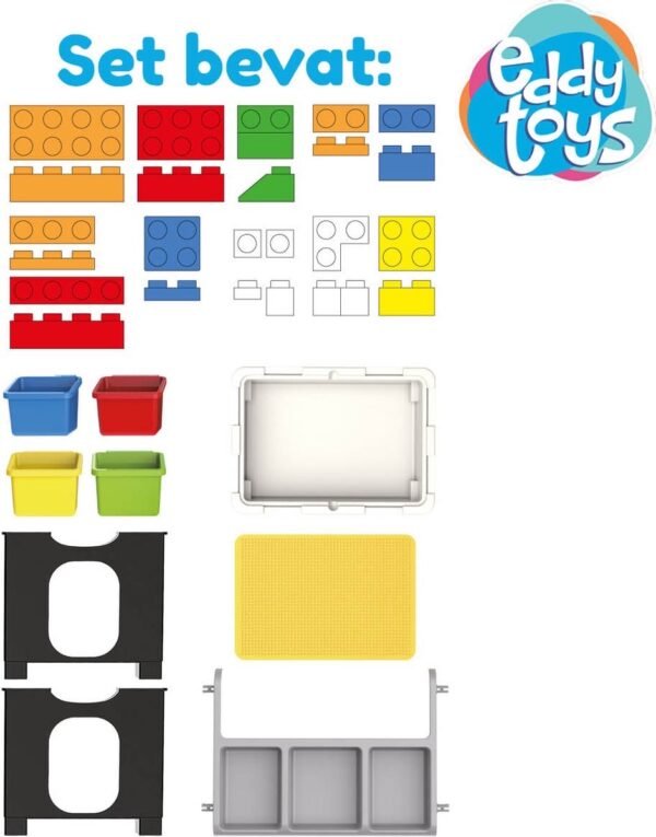 Eddy Toys 300-Delige Set Speelgoed – Speeltafel: 48 x 35 x 31 Cm – 291 Bouwblokken – Opbergruimte – Plastic 68 Eddy Toys 300-Delige Set Speelgoed - Speeltafel: 48 x 35 x 31 Cm - 291 Bouwblokken - Opbergruimte - Plastic