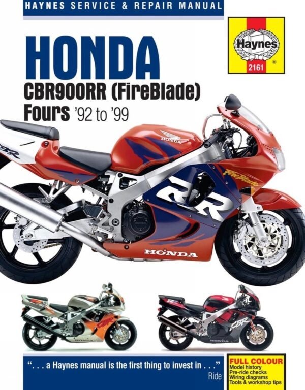HAYNES WERKPLAATSHANDBOEK HONDA CBR900RR FIREBLADE 1992-1999 HAYNES WERKPLAATSHANDBOEK HONDA CBR900RR FIREBLADE 1992-1999