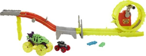 Hot Wheels Monster Trucks Monstertrucks - Racen en achtervolgen 46 Hot Wheels Power Smashers monstertruckbaan racen & achtervolgen