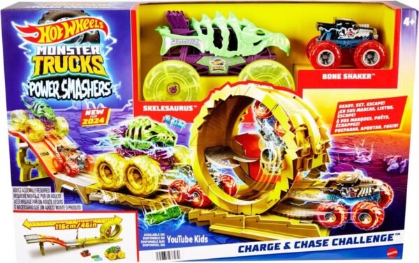 Hot Wheels Monster Trucks Monstertrucks - Racen en achtervolgen 47 Hot Wheels Power Smashers monstertruckbaan racen & achtervolgen