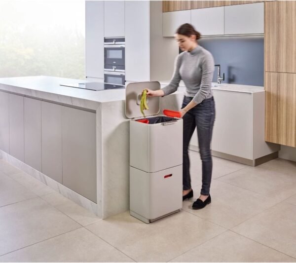 Joseph Joseph Intelligent Waste Prullenbak Totem Max 12 Joseph Joseph Intelligent Waste Prullenbak Totem Max - 60 l - Stone Wit