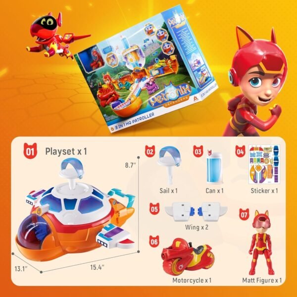 PETRONIX Defenders 3-in-1 Headquarter Transforming Playset 4 PETRONIX Defenders 3-in-1 Headquarter Transforming Playset, transformable speelgoed voor jongens en meisjes vanaf 3jaar