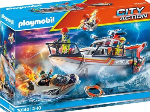 PLAYMOBIL City Action Redding op zee: brandbestrijdingsmissie met reddingskruiser - 70140