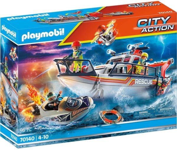 PLAYMOBIL City Action Redding op zee: brandbestrijdingsmissie met reddingskruiser - 70140 55 PLAYMOBIL City Action Redding op zee: brandbestrijdingsmissie met reddingskruiser - 70140