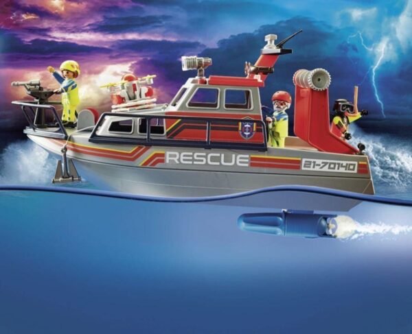 PLAYMOBIL City Action Redding op zee: brandbestrijdingsmissie met reddingskruiser - 70140 56 PLAYMOBIL City Action Redding op zee: brandbestrijdingsmissie met reddingskruiser - 70140