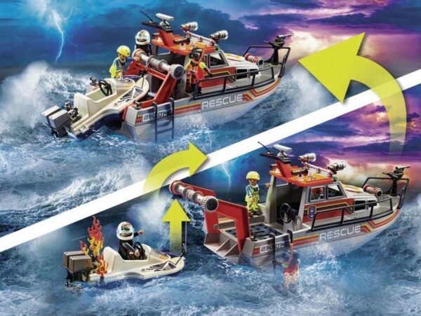 PLAYMOBIL City Action Redding op zee: brandbestrijdingsmissie met reddingskruiser - 70140 57 PLAYMOBIL City Action Redding op zee: brandbestrijdingsmissie met reddingskruiser - 70140