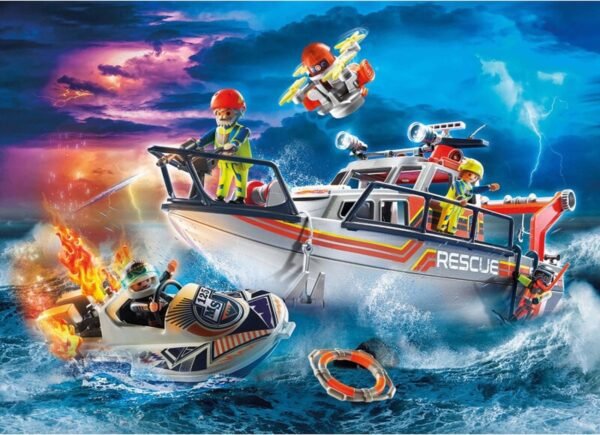 PLAYMOBIL City Action Redding op zee: brandbestrijdingsmissie met reddingskruiser - 70140 58 PLAYMOBIL City Action Redding op zee: brandbestrijdingsmissie met reddingskruiser - 70140