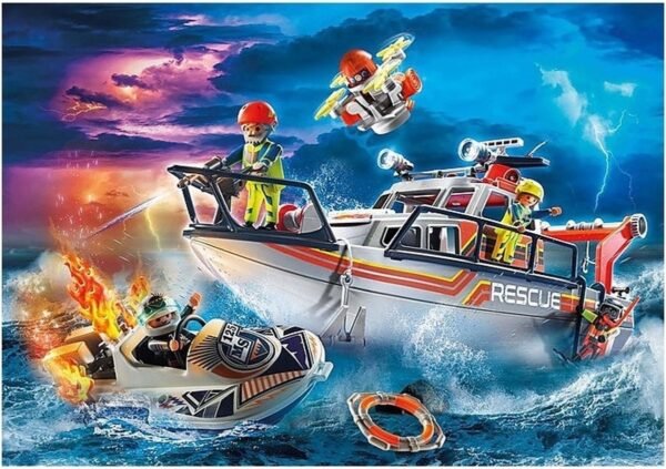 PLAYMOBIL City Action Redding op zee: brandbestrijdingsmissie met reddingskruiser - 70140 60 PLAYMOBIL City Action Redding op zee: brandbestrijdingsmissie met reddingskruiser - 70140
