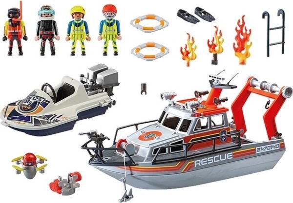 PLAYMOBIL City Action Redding op zee: brandbestrijdingsmissie met reddingskruiser - 70140 61 PLAYMOBIL City Action Redding op zee: brandbestrijdingsmissie met reddingskruiser - 70140