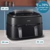 Philips 5000 Series Dual Basket Airfryer - NA551/00 - Stoomfunctie - Dubbele Mand - 9L - Tot 6 Personen