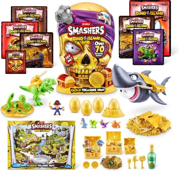 Smashers Dino Island Reuzenschedel Goud - Grijze Dino van ZURU