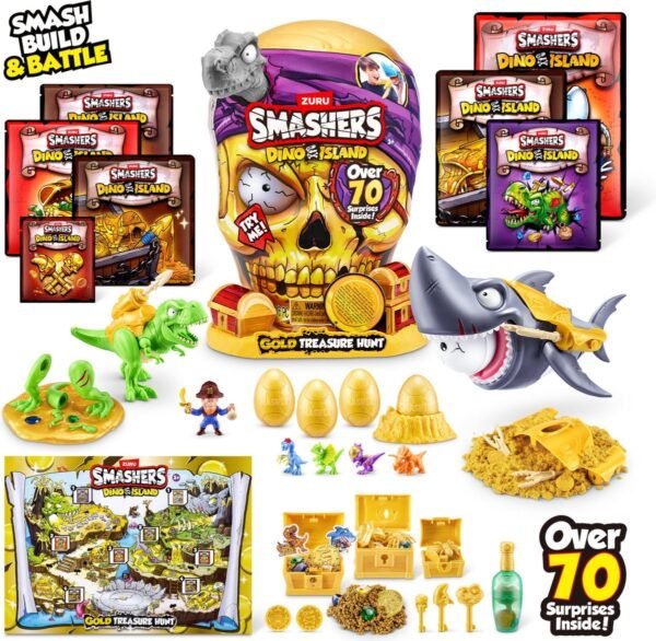 Smashers Dino Island Reuzenschedel Goud - Grijze Dino van ZURU