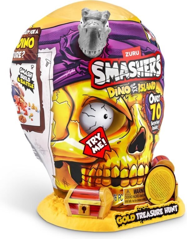 Smashers Dino Island Reuzenschedel Goud - Grijze Dino van ZURU