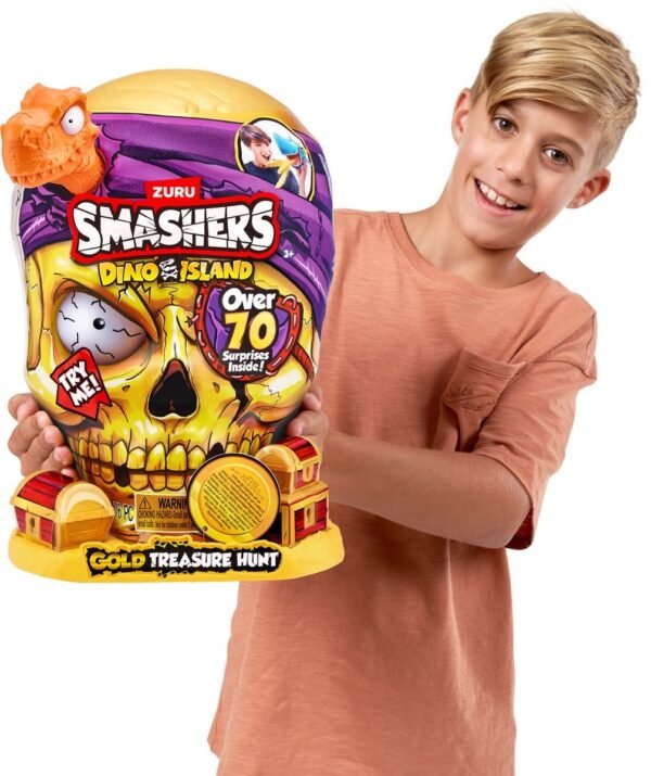 Smashers Dino Island Reuzenschedel Goud - Grijze Dino van ZURU