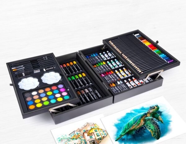 artico tekendoos 58 Artico 145-Delige Tekendoos/ Schilderset - in Houten Koffer - Aquarel - Verf, Krijt, Stiften, Kleurpotloden en Toebehoren