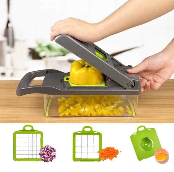 16 delige Groentesnijder - Keukensnijder - Uiensnijder - Spiraalsnijder - Frietsnijder - Rasp