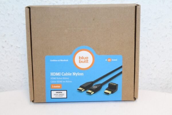 BlueBuilt HDMI 2.0b Nylon Kabel 1 meter + 90graden Adapter