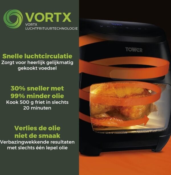Digitale Airfryer 10in1 - Snelle Air Circulatie - Heteluchtfriteuse 2000W - 99% Minder Vet - Hele Lucht Oven 11L - Incl. Accessoires