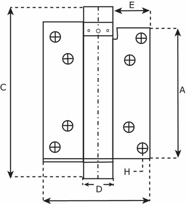 Dulimex bommerscharnier enkelwerkend vernikkeld, 150 mm lang
