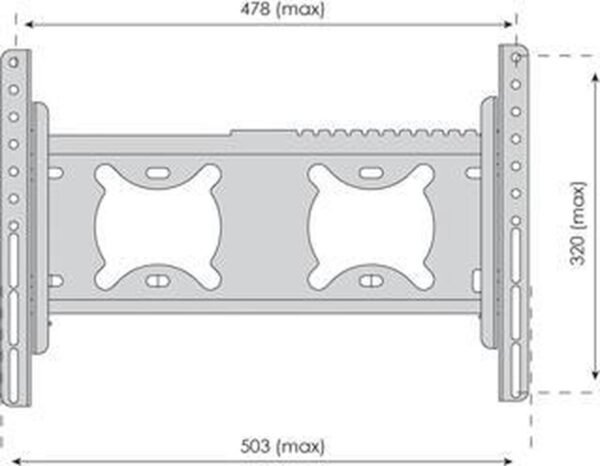 König TVS-KN-FSB115B flat panel muur steun 94 cm (37'') Zwart