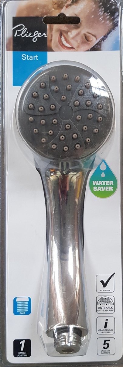 Plieger Start Handdouche - Diameter Douchekop 8 cm - Chroom - 1 Stand
