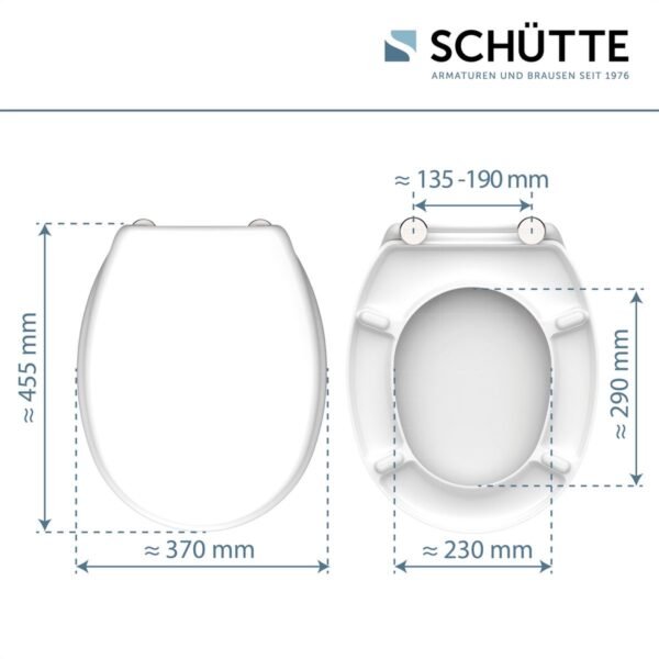SCHÜTTE WC-Bril 82000 WHITE - Duroplast - RVS-Scharnieren - Belastbaar tot 175 kg - Gelakt - Wit