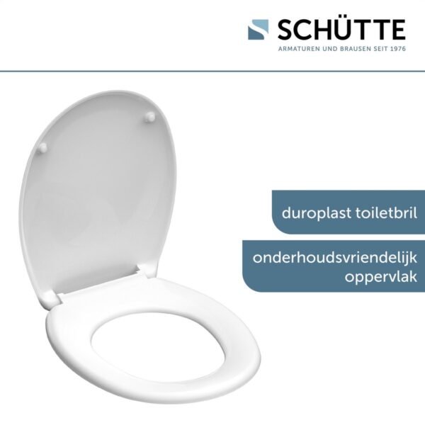 SCHÜTTE WC-Bril 82000 WHITE - Duroplast - RVS-Scharnieren - Belastbaar tot 175 kg - Gelakt - Wit