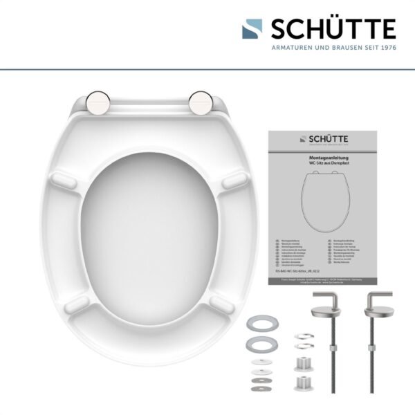 SCHÜTTE WC-Bril 82000 WHITE - Duroplast - RVS-Scharnieren - Belastbaar tot 175 kg - Gelakt - Wit
