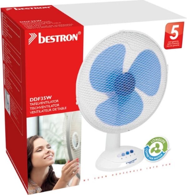 Bestron tafelventilator wit 35 cm / 40 Watt