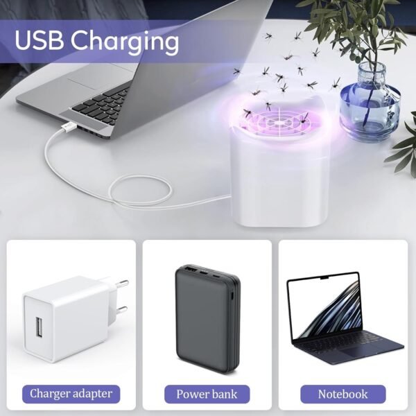 Insectenverdelger, USB-elektrische vliegenval, muggenlamp, muggenlamp, muggenverdelger, insectenval, vliegenvanger, muggenkiller, lamp met uv-licht voor binnen, keuken, slaapkamer, kantoor
