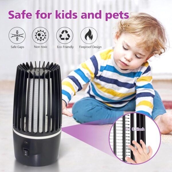 Insectenvernietiger, 4000 mAh, elektrische muggenlamp, muggenval, muggenval, met uv-lamp, USB-oplaadbaar, accu, muggenbescherming, vliegenval, insectenvanger, muggenverdelger, voor binnen en buiten