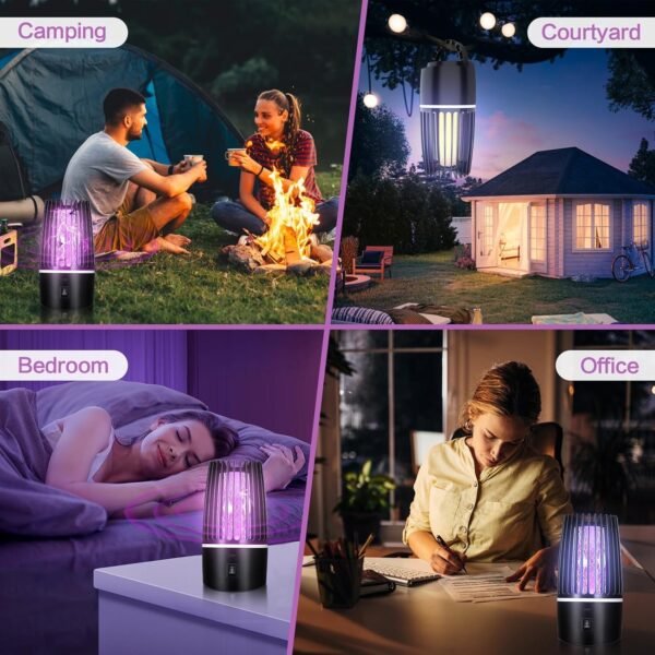 Insectenvernietiger, 4000 mAh, elektrische muggenlamp, muggenval, muggenval, met uv-lamp, USB-oplaadbaar, accu, muggenbescherming, vliegenval, insectenvanger, muggenverdelger, voor binnen en buiten