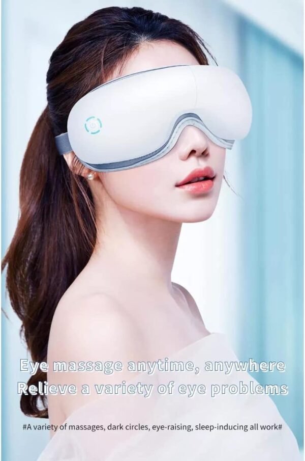 Multifunctioneel oogmassageapparaat, elektrisch oogmaskermassageapparaat met verlichting van gezwollen en ontspannen oogkringen (model: wit/TR-143)
