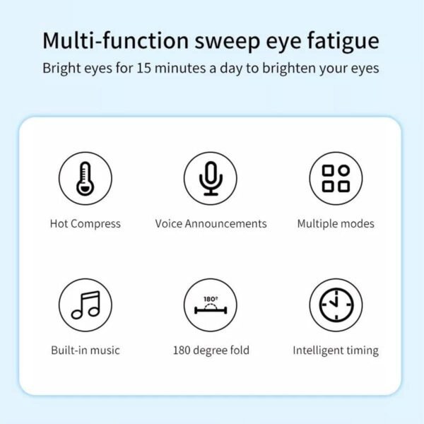 Multifunctioneel oogmassageapparaat, elektrisch oogmaskermassageapparaat met verlichting van gezwollen en ontspannen oogkringen (model: wit/TR-143)