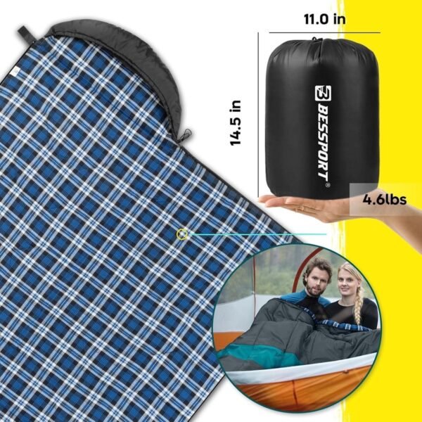 Slaapzak 3-4 seizoenen -8 °C - 20 °C lichtgewicht waterdicht en warm voor volwassenen rugzakreizen kamperen wandelen en reizen